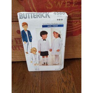 Vtg CUT Butterick 4580 Pattern Sz 1-2-3 Toddlers Jacket Shirt Skirt Shorts Pants